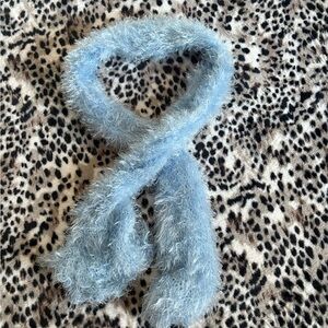 Vintage y2k sky blue fuzzy long soft scarf